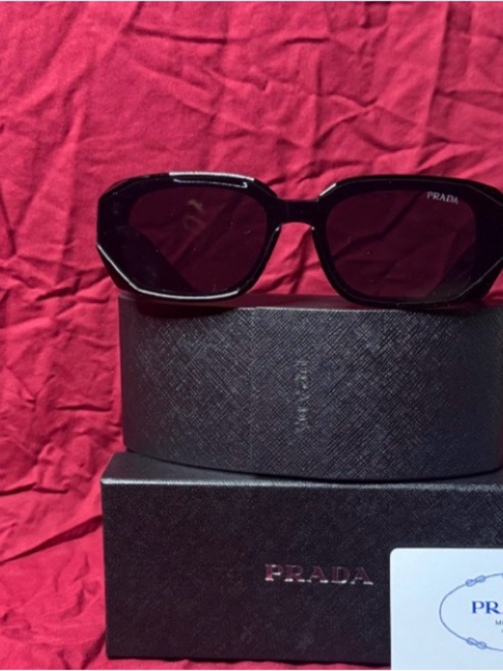 Prada Men’s Black Sunglasses with Dark Lenses